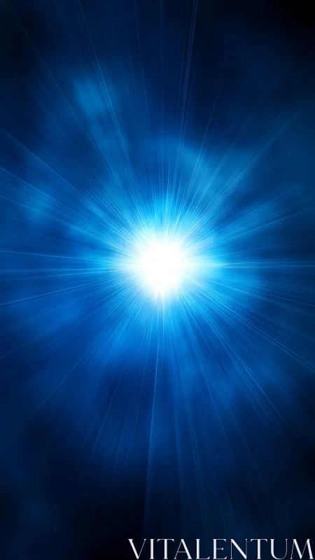 Radiant blue burst of light opening into a peaceful glow.