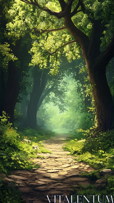 Luminous Forest Gateway Awakens with Emerald Light.