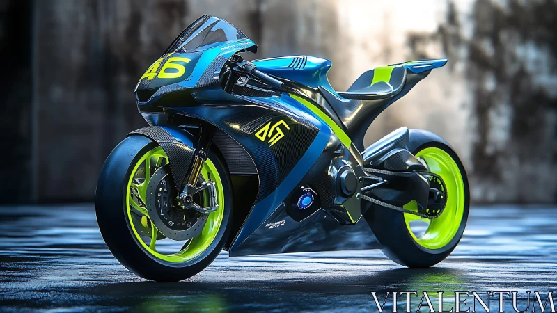 Futuristic racing superbike showcases neon aero bodywork