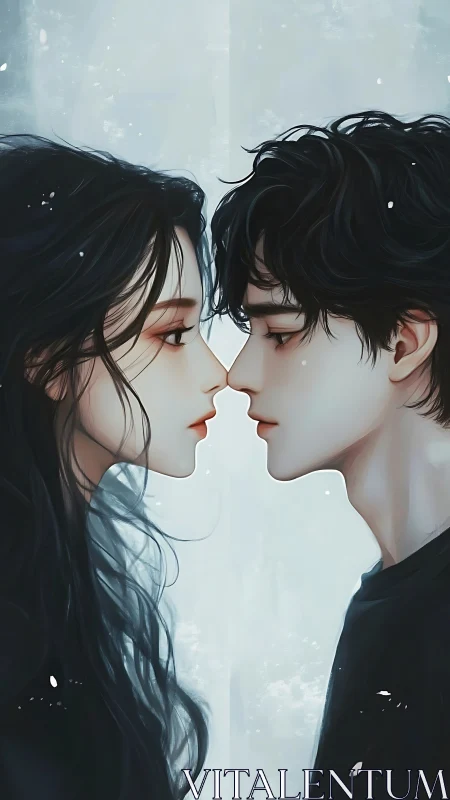 Two Figures Face to Face in Intimate Proximity.