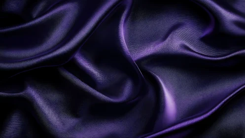 Purple Silk Fabric with Flowing Folds and Luminous Highlights.