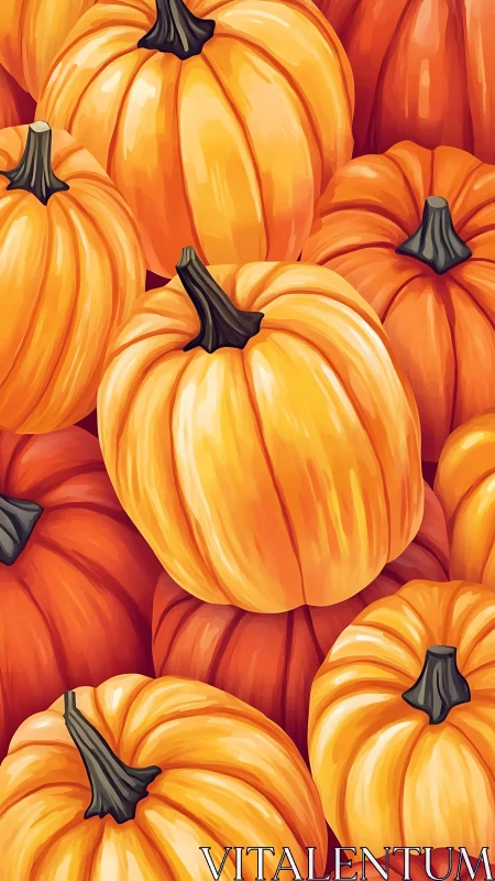 Golden orange pumpkins glow in a seamless autumn pattern.