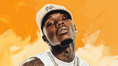 Digital portrait of urban musician with bold vector styling.