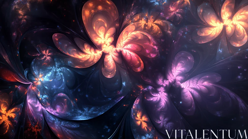 Fractal butterfly nebulae in multichromatic luminous turbulence.