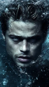 Intense underwater portrait glowing with quiet resilience.