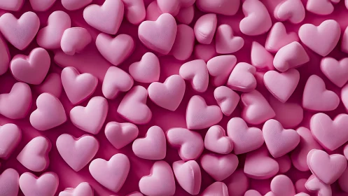 Pink Heart Forms Densely Packed 3D Sphere Array.