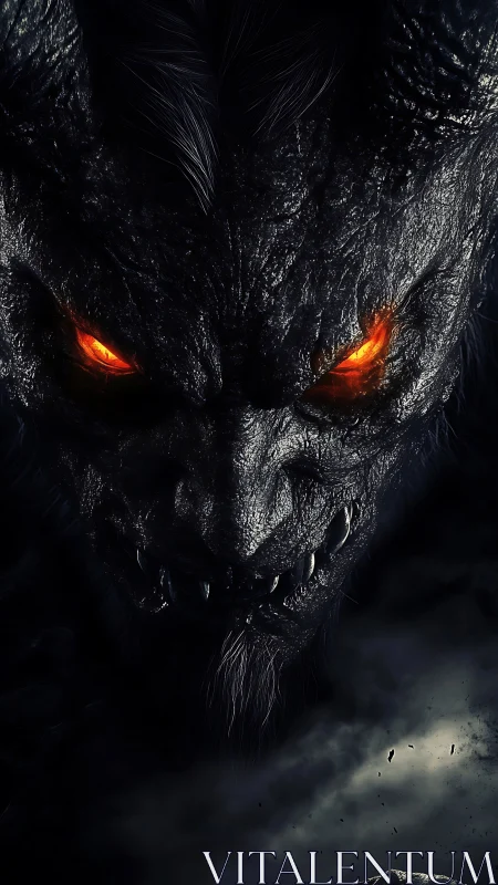 Infernal horned demon rendered in hyperreal digital chiaroscuro