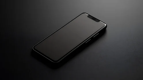 Sleek smartphone rests on modern dark surface with elegant style