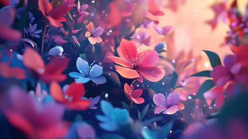 Ethereal Blooms in Neon Glow.