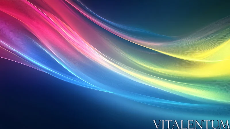 Silken lightwaves glide across a twilight digital ocean