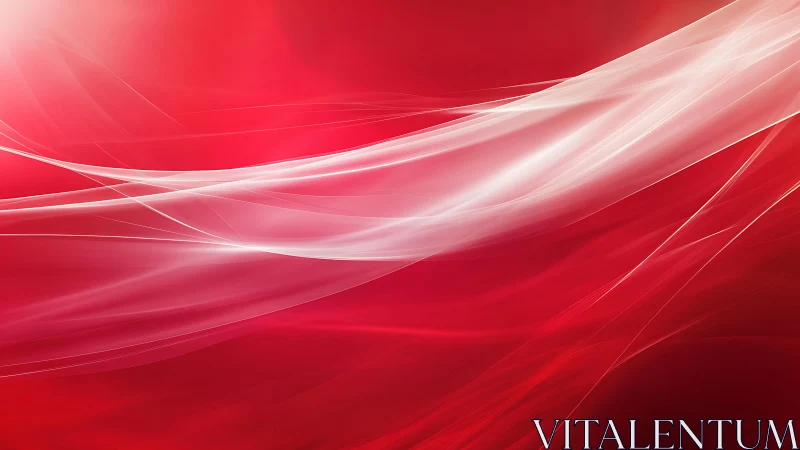 Abstract red background with flowing white lines, digital art.