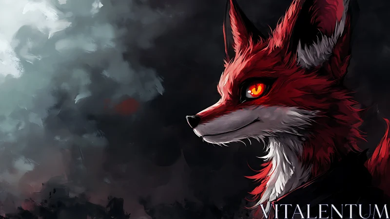 Fiery red fox spirit gazing ahead with calm confidence.