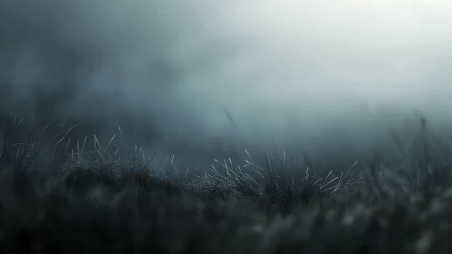 Whispering dawn mist drifting above a quiet frosty field.