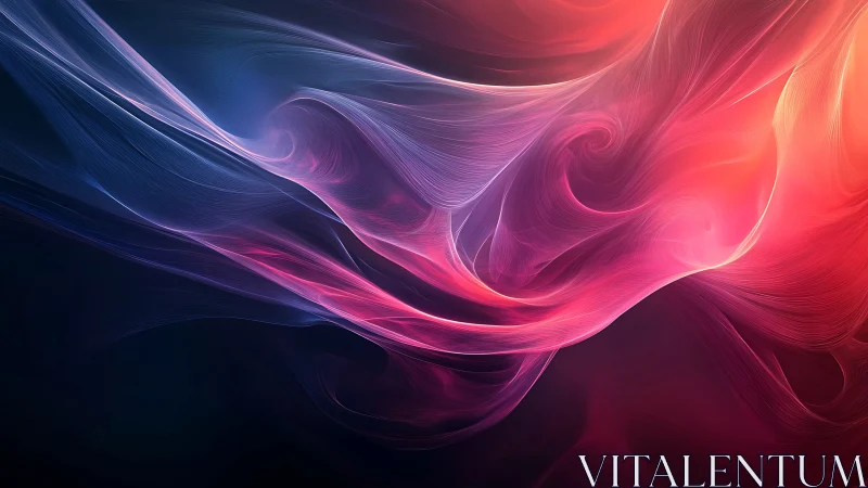 Luminous flowing light waves in magenta, coral and sapphire tones.