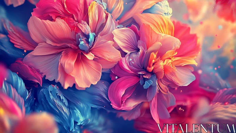 Digital Floral Composition with Volumetric Lighting.