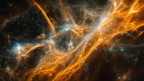 Ionized filamentary nebula rendered in high-resolution detail.