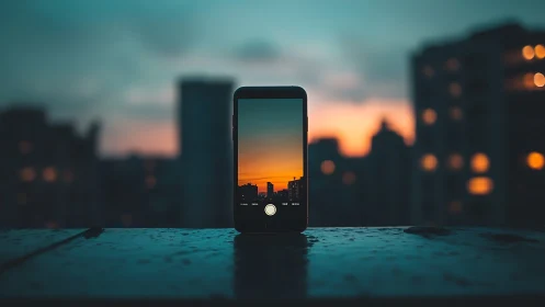 Phone Captures the Magic of a Glowing City Sunset