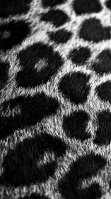 Macro study isolates monochrome leopard fur rosette pattern