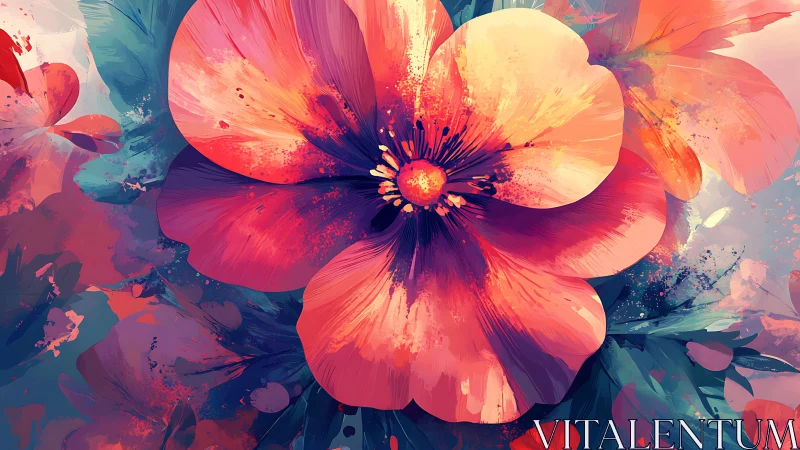 Digital Floral Composition with Radiant Saturated Blooms.