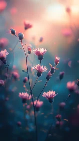 Spectral depth-of-field study of luminescent meadow florals.