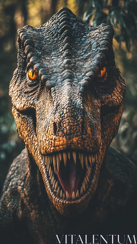 Predator grin from a molten-eyed jungle tyrant.