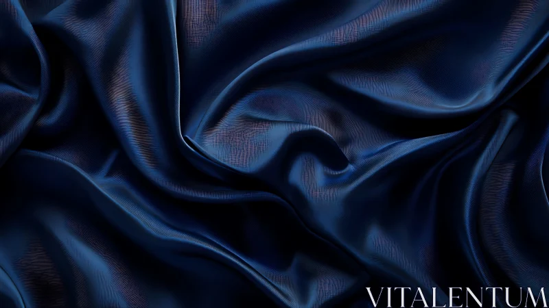 Deep Blue Fabric with Flowing Folds and Texture.