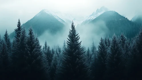 Misty Mountain Forest: Nature's Serene Alpine Wilderness