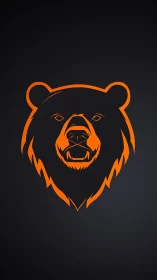 Bold orange bear emblem glows on dark modern background