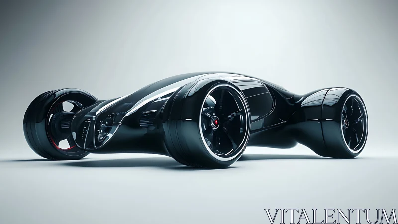 Sculpted black concept hypercar with oversized aero wheels.