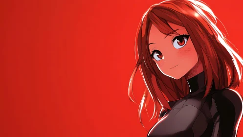Crimson horizon leans toward a quietly confident anime heroine