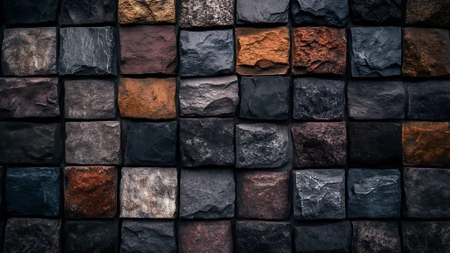 Square cut stone blocks arranged in a uniform grid pattern.