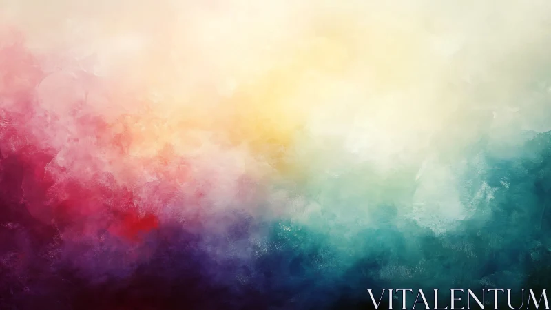 Abstract gradient cloud field blends warm and cool tones