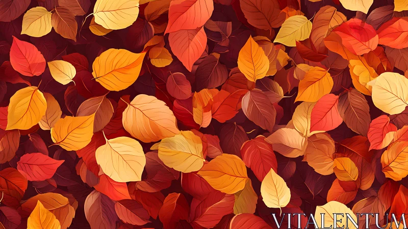 Colorful autumn leaves scattered in a seamless pattern.