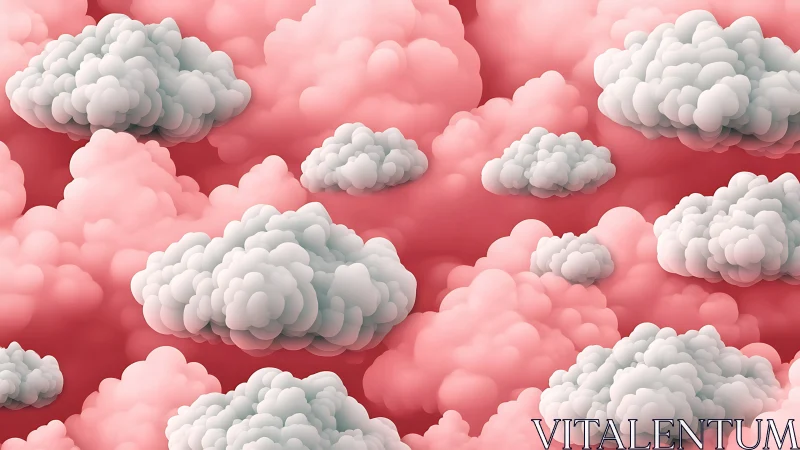Soft candy clouds drifting across a dreamy pink sky.