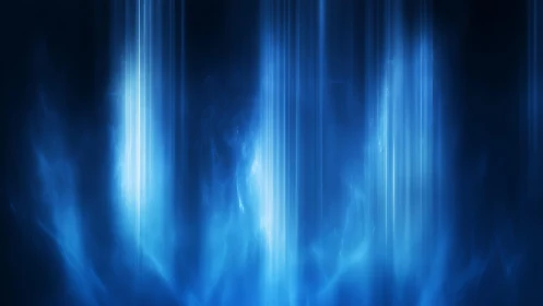 Abstract blue light beams with glowing ethereal effects in digital art.