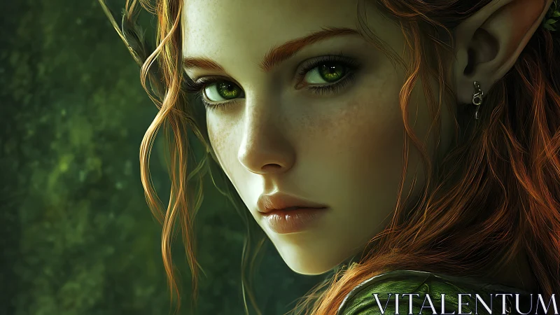 Forestborn gaze writes quiet spells in luminous green eyes