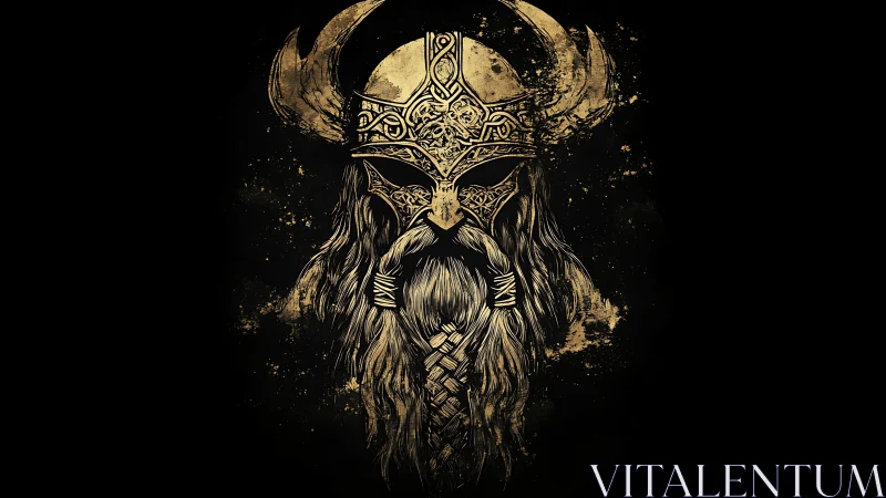 Viking helmet illustration presents frontal horned design