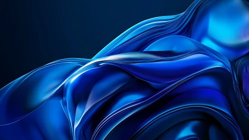 Sculpted cobalt waves with fluid metallic reflections.