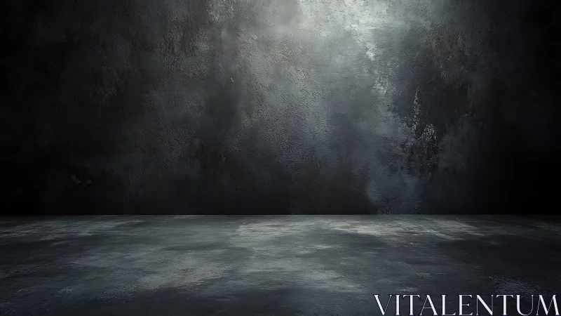 Empty dark concrete interior backdrop with textured wall.