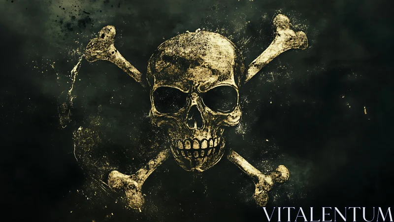 Grim pirate skull sigil blazing from a storm-worn void.