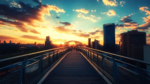 Sunlit city walkway inviting quiet steps toward evening.