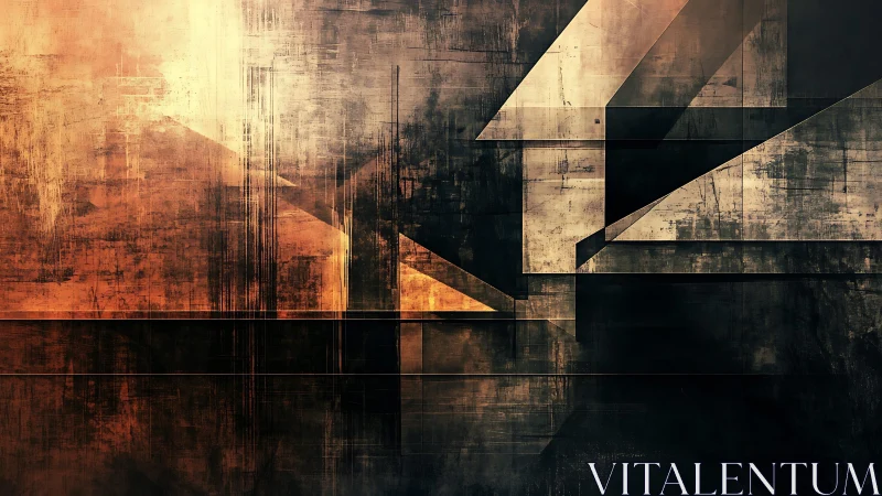 Abstract Geometric Shapes on Textured Grunge Background.