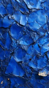 Cobalt impasto strata form fractured abstract chromatic field