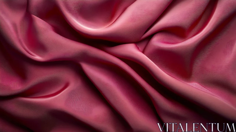 Pink satin fabric lies in controlled folds and draped waves