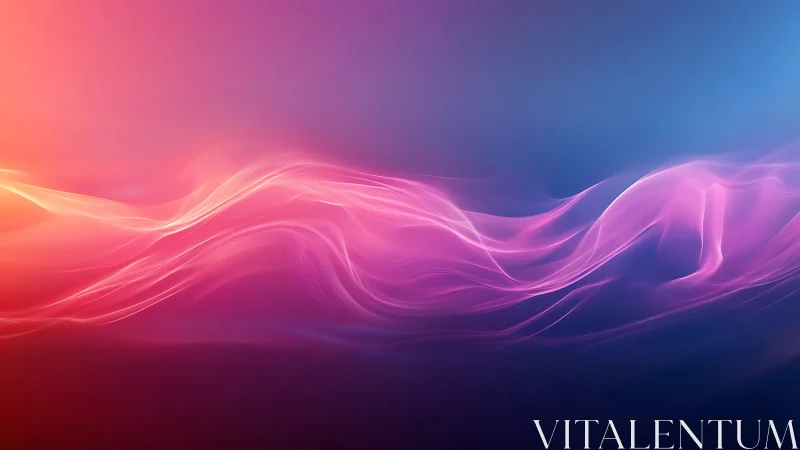 Gentle pink light waves drift peacefully across a soft sky