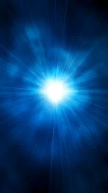 Radiant blue burst of light opening into a peaceful glow.