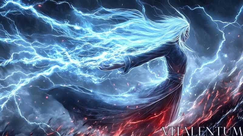 Electrostatic stormcaster channeling plasma-grade lightning fields.