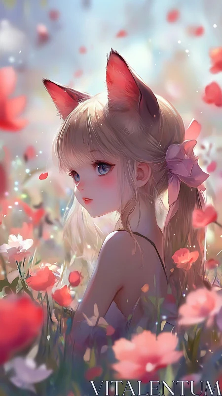 Fox-eared daydream lingers softly in a drifting flower haze