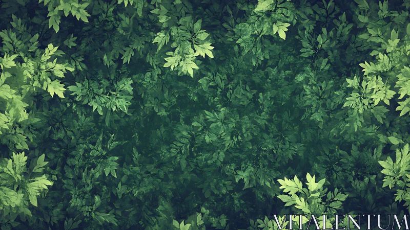 Dense layered green foliage pattern background design.