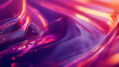 Glowing liquid waves in soothing violet and sunset gold.